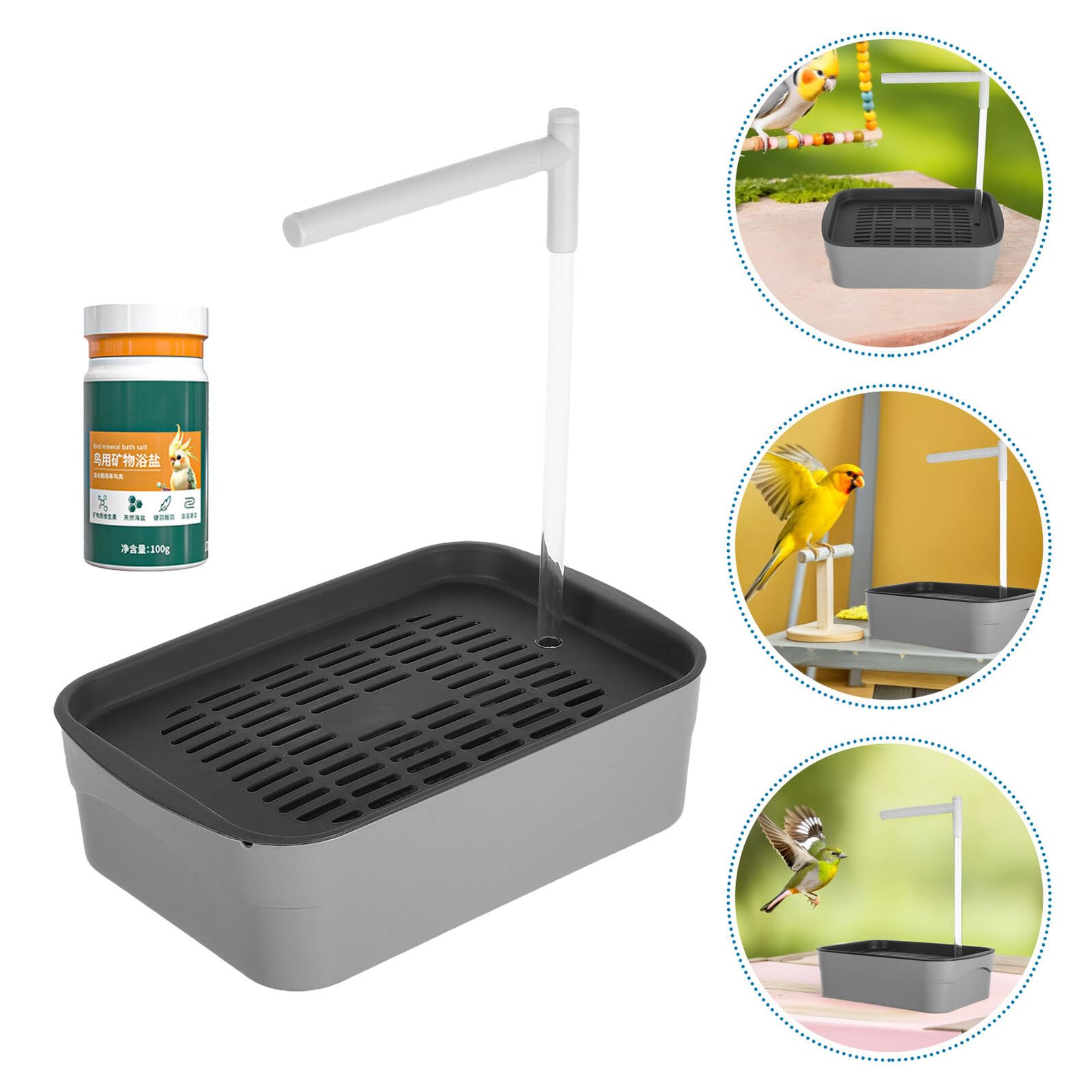 Vasca da Bagno Automatica per Uccelli con Doccia Automatica e Acqua Circolante Bagno per Gabbia di Pappagalli e Calopsitte Accessorio per Uccelli da Interno Adatta per