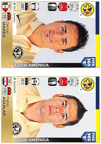 2015-16 Panini FIFA 365 Stickers Soccer #616-617 Osmar MaresPablo Aguilar Trading Card Sized Album Sticker