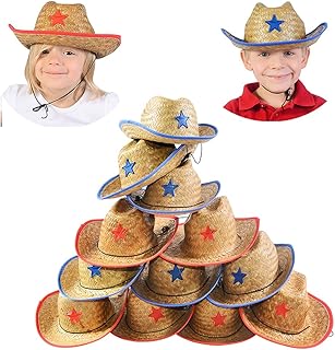 Funny Party Hats Cowboy Party Hats - 12 Straw Cowboy Hats - Cowboy Hats Bulk - Cowboy Party Favors