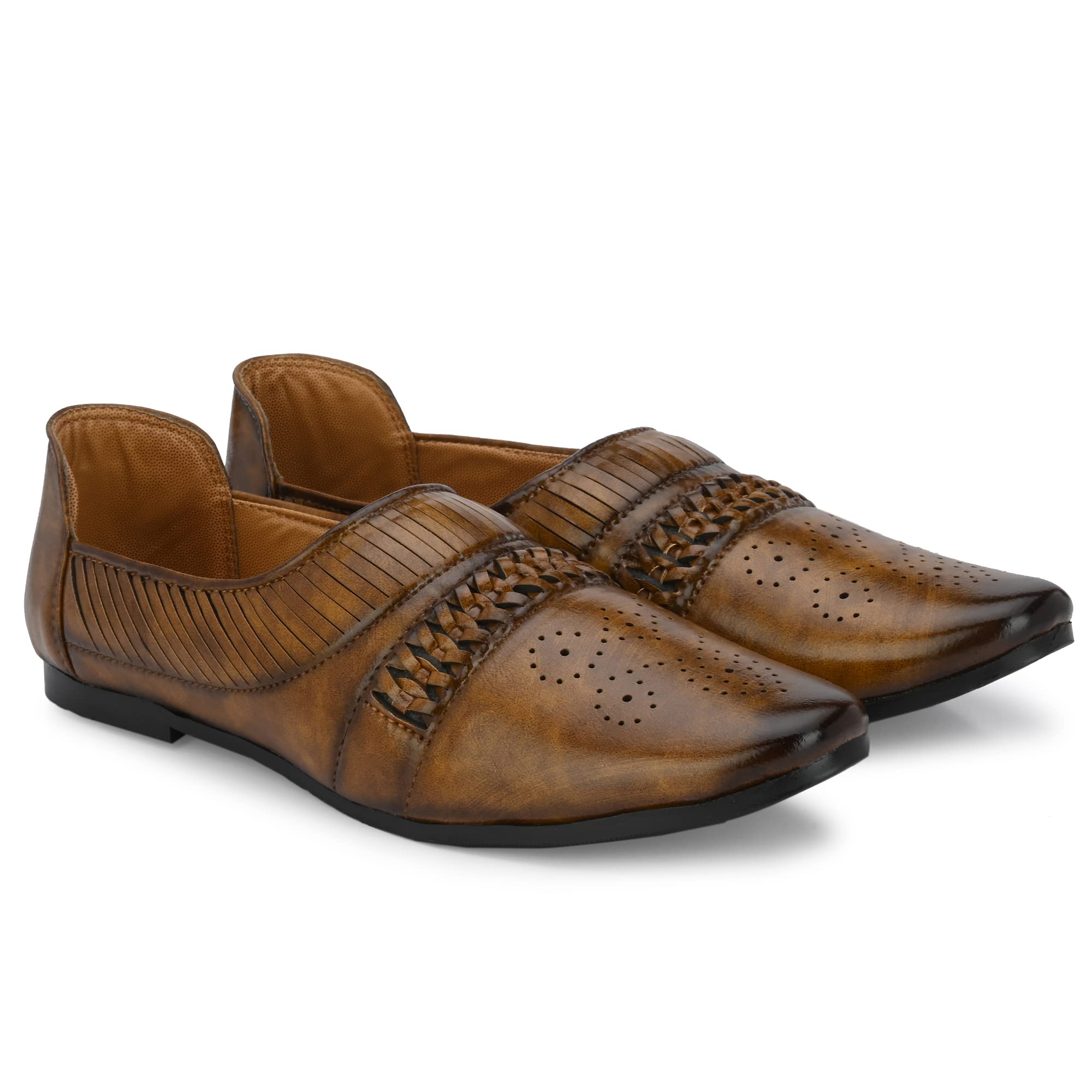 Vellinto® Mens Ethnic Juttis Mojaris & Partys Shoes ll Mens Casual Loafers Shoes Tan (B0BNL88QZB) Amazon Price History, Amazon Price Tracker