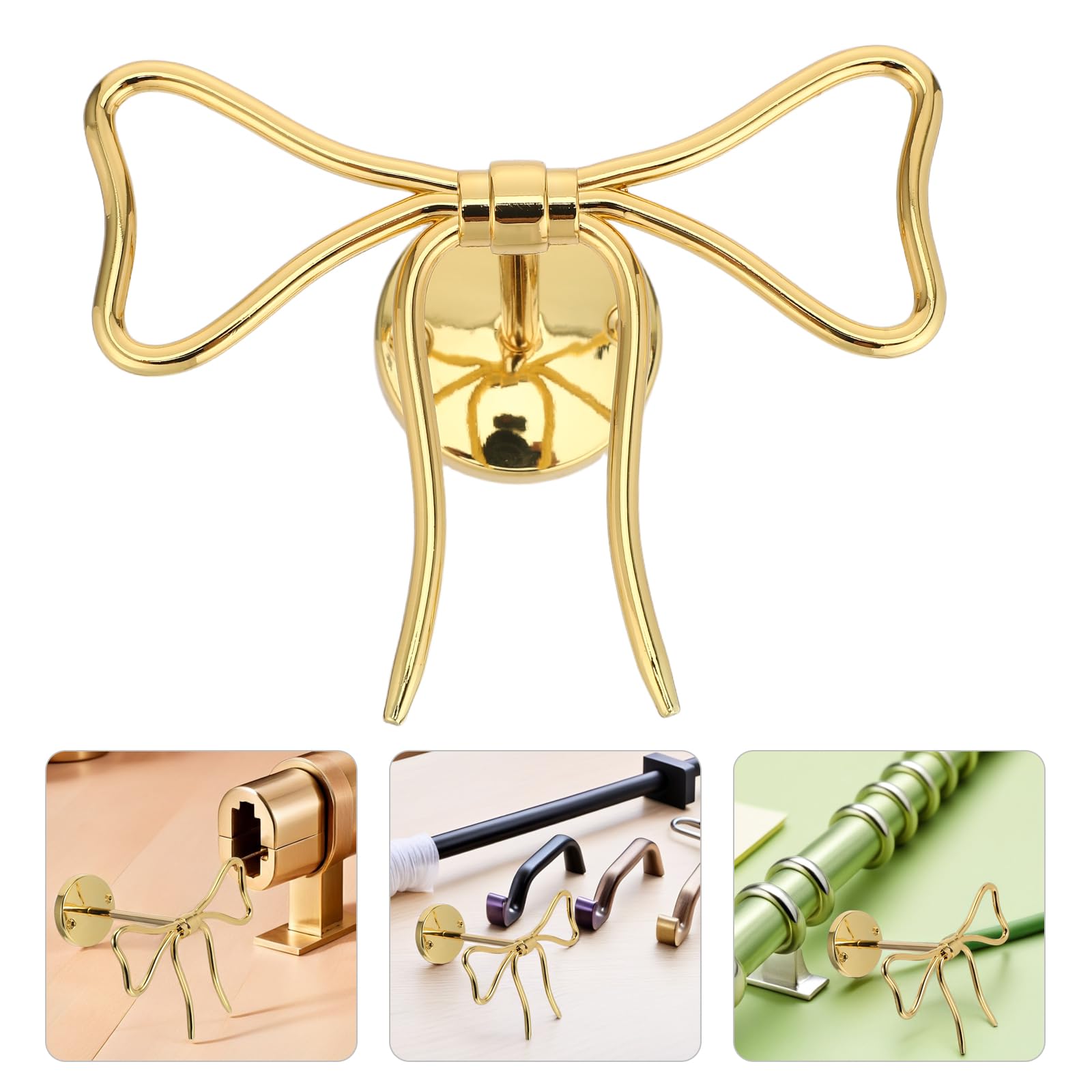 NUOBESTY Lot de 2 Embrasses de Rideaux en Métal à Nœud, Crochets de Fixation Robustes pour Rideaux, Supports Muraux Multifonctions pour Salon, Chambre et Bureau, Alliage de Zinc Solide,
