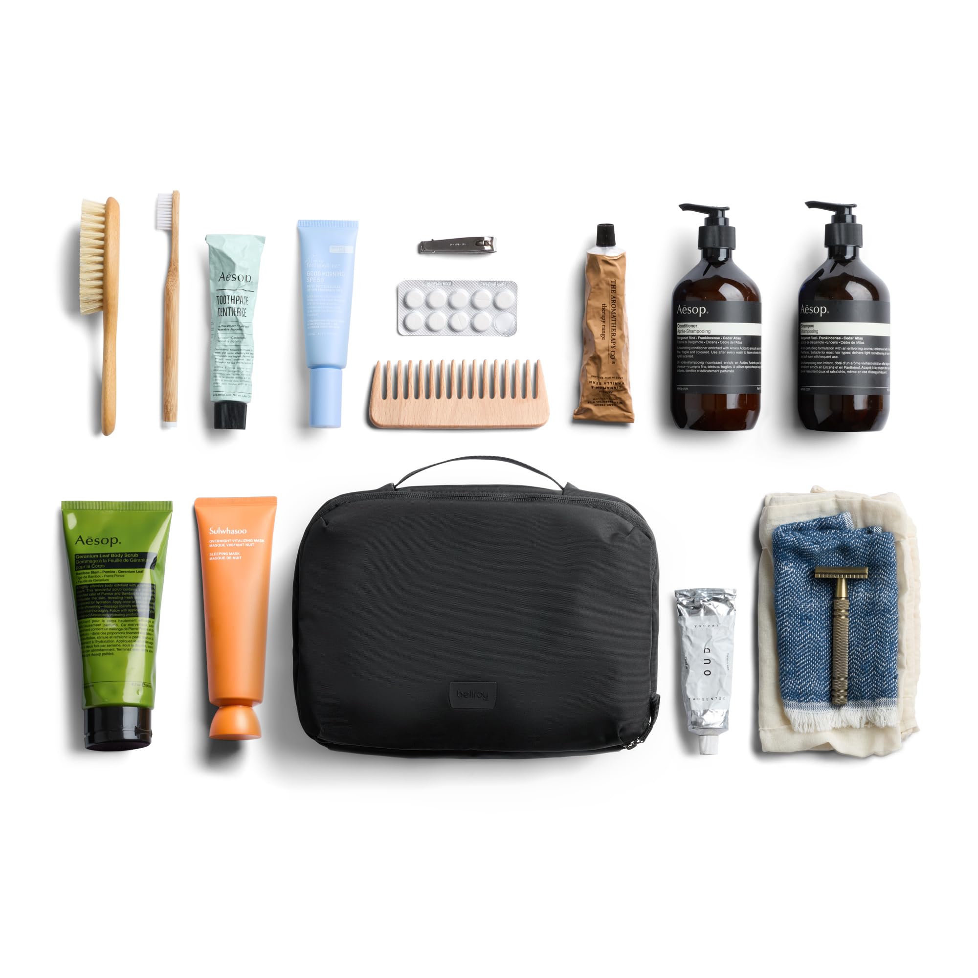 Bellroy Hanging Toiletry Kit Plus (8 Liter hängende Kulturtasche für unterwegs) - Black | 8L hängender Reise-Kulturbeutel für Pflegeprodukte und Essentials