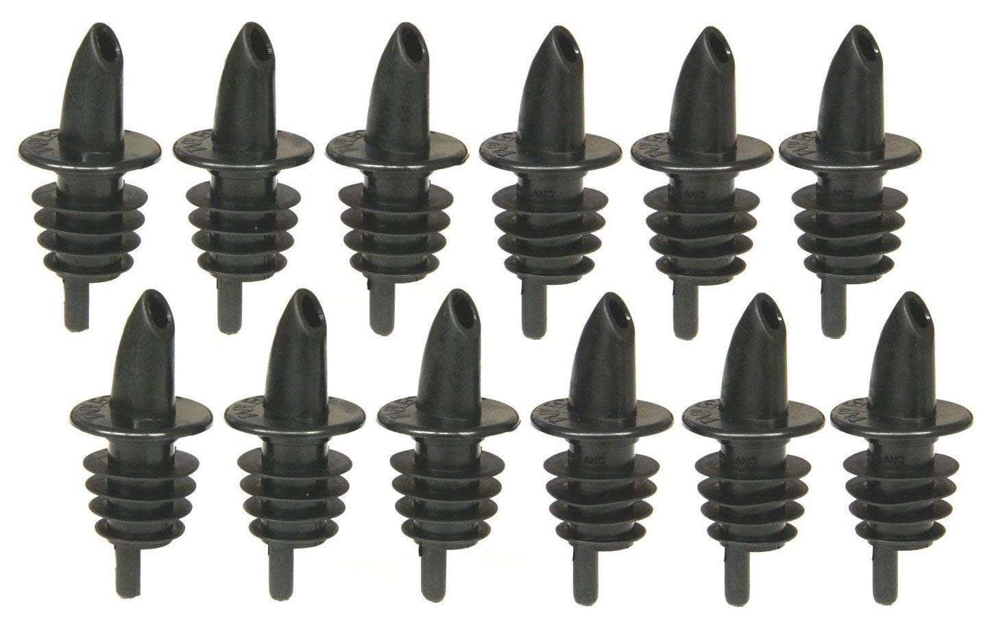 Free-Flow Liquor Bottle Speed Pourers, Black, 12 Pourers