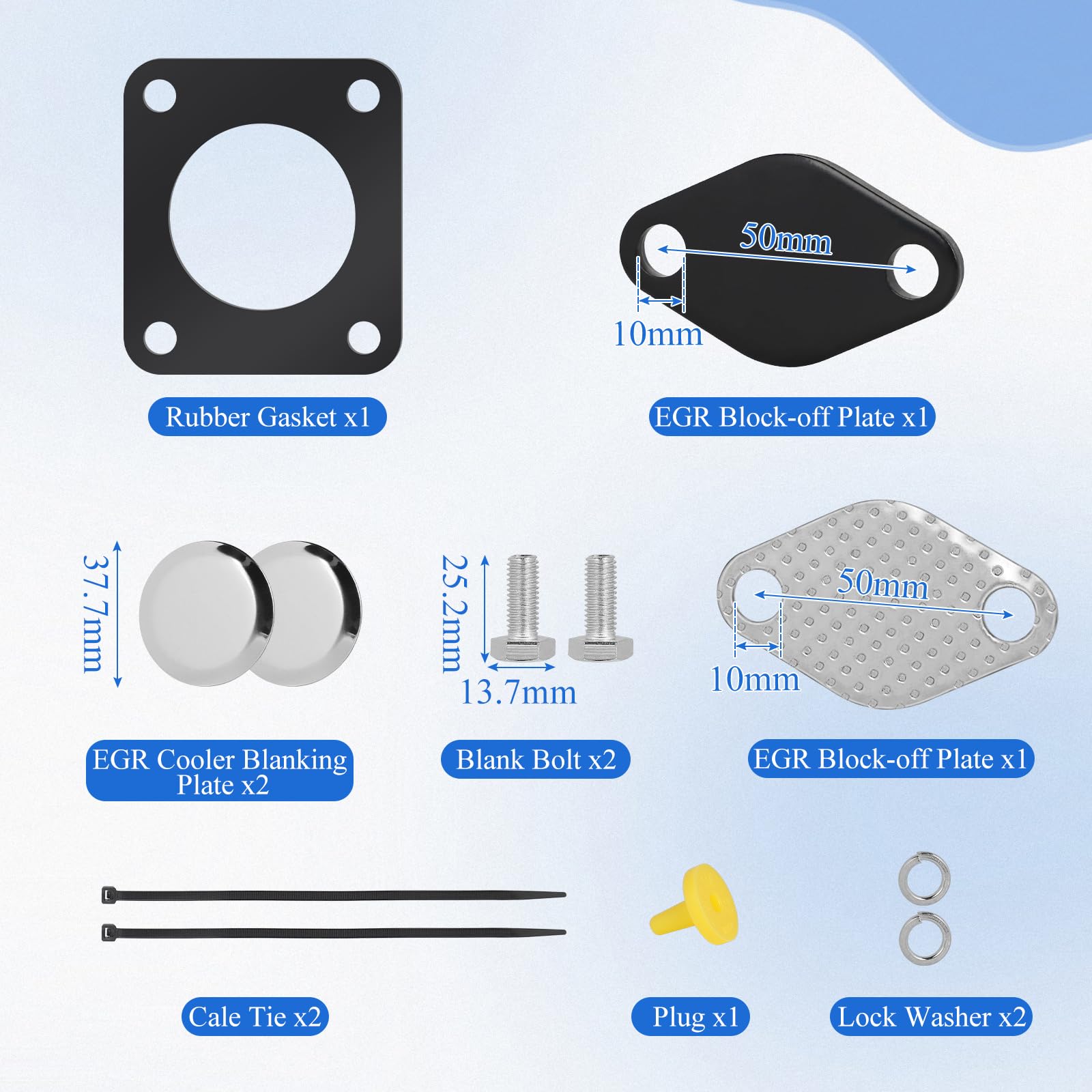 EFUTURETIME Valvola di Rimozione EGR, Kit di EGR & Cooler Delete Valvola Compatibile con E87/E90/E92/E93/E97/E60/E61/E65/E66, X3 X5 X6