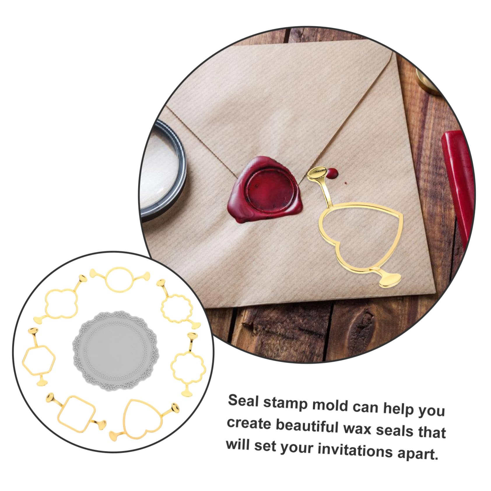 SHINEOFI 3juegos Kit De De Cera Dorada Con Moldes De y Almohadilla De Sellado Para Invitaciones y Embalajes