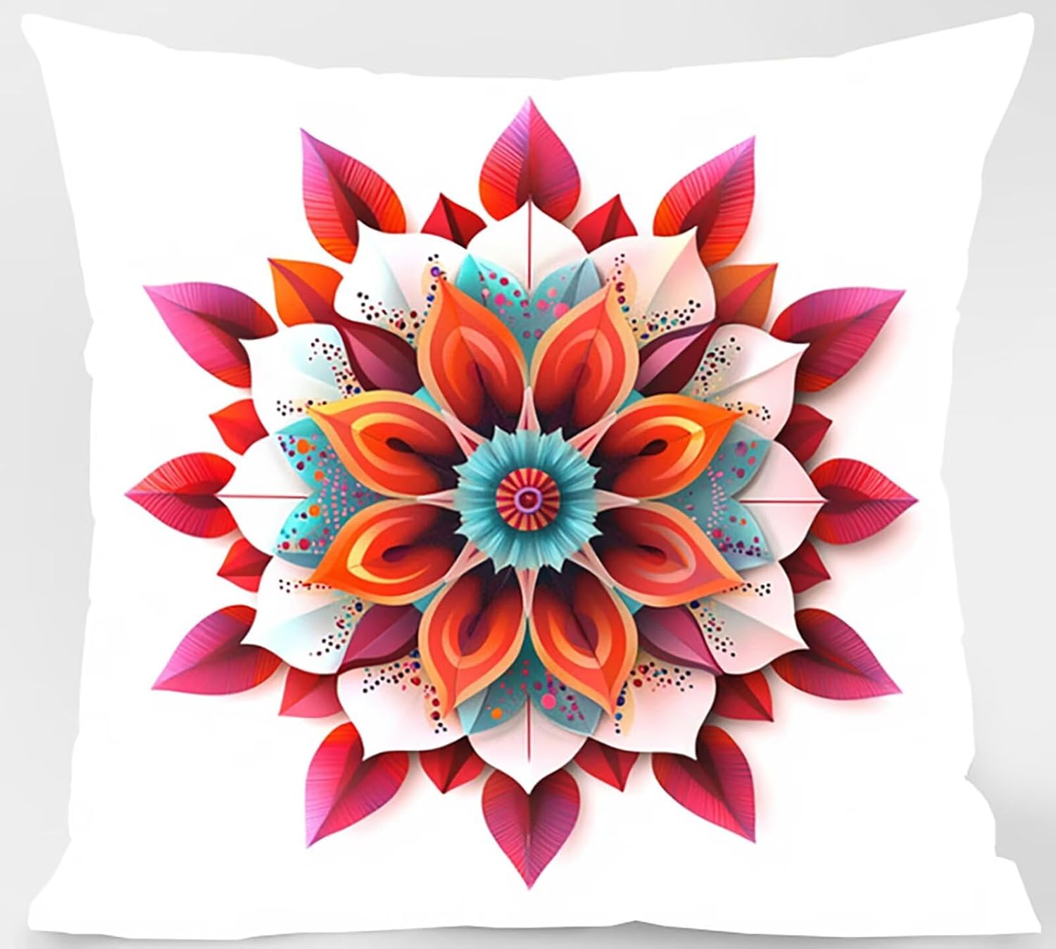 クッションカバー 65 x 65 cm 4パック防水クッションカバー マンダラ ソファークッション装飾用 両面プリントCushion