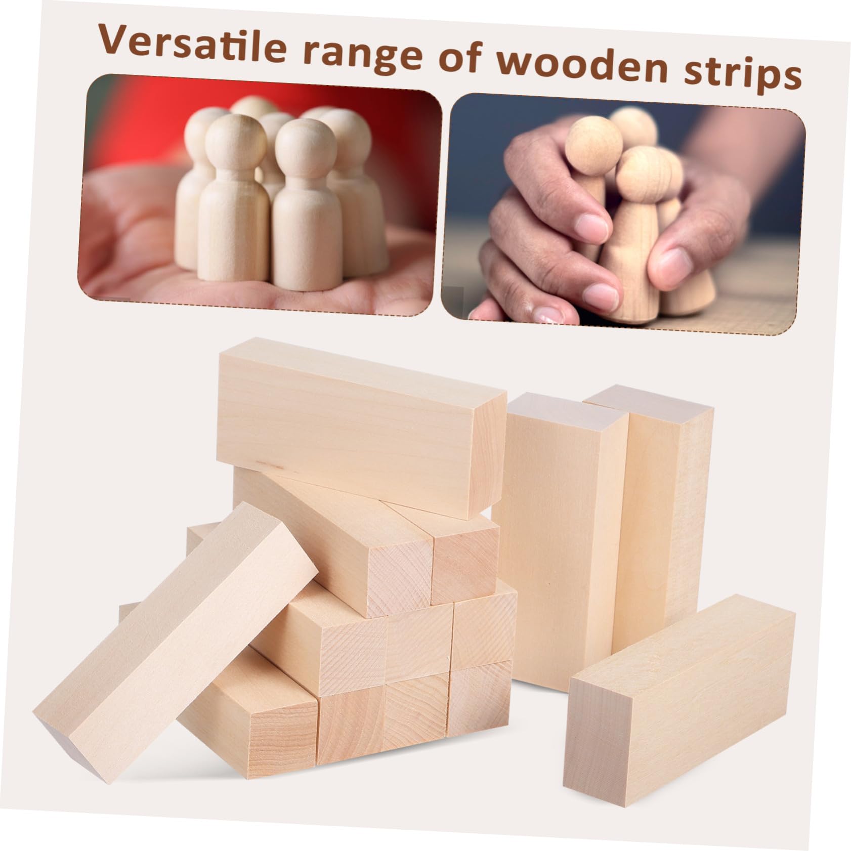 Acabado Natural de Tilo de Tiras de Madera Cuadradas 14 Piezas y Uso Versátil para Manualidades Adecuado para Proyectos DIY y Artesanía