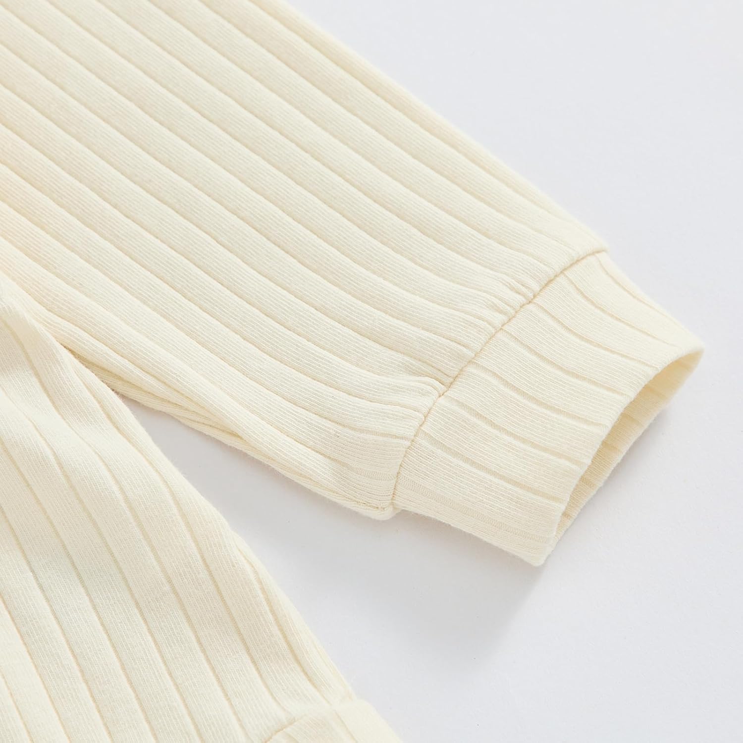 Karwuiio Newborn Baby Girl Fall Outfits Long Sleeve Ribbed Knit Jumpsuit Romper with Headband Infant Clothes Sets - Image 6