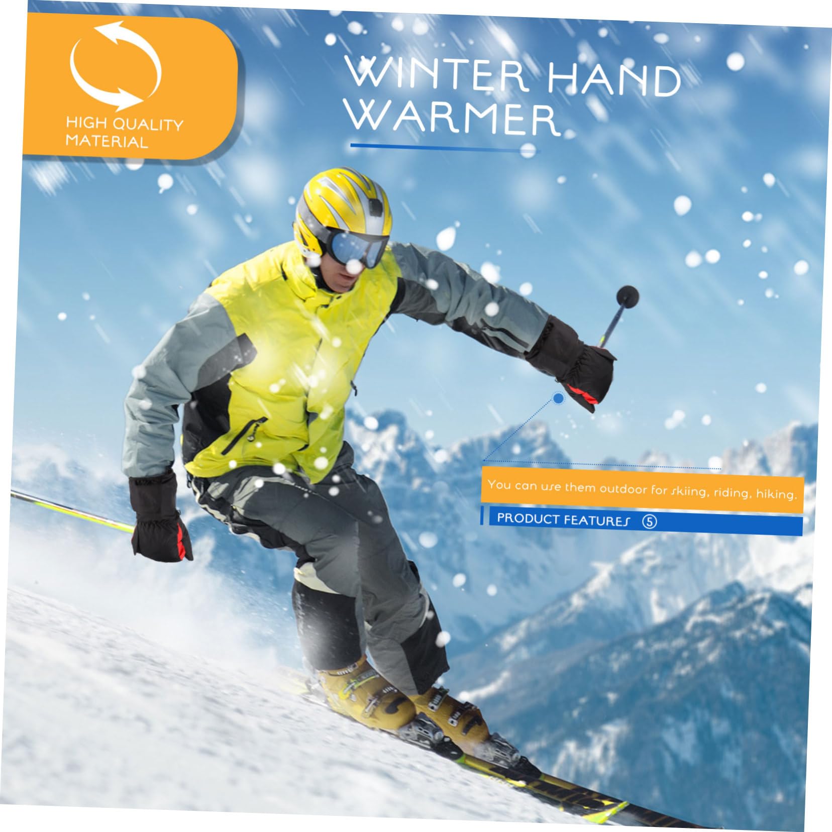 YARNOW Guanti riscaldati guanto termico thermal gloves guantini palestra riscaldatori guanti da ciclismo impermeabili Caldo mano guanti antivento guanto invernale Poliestere Black