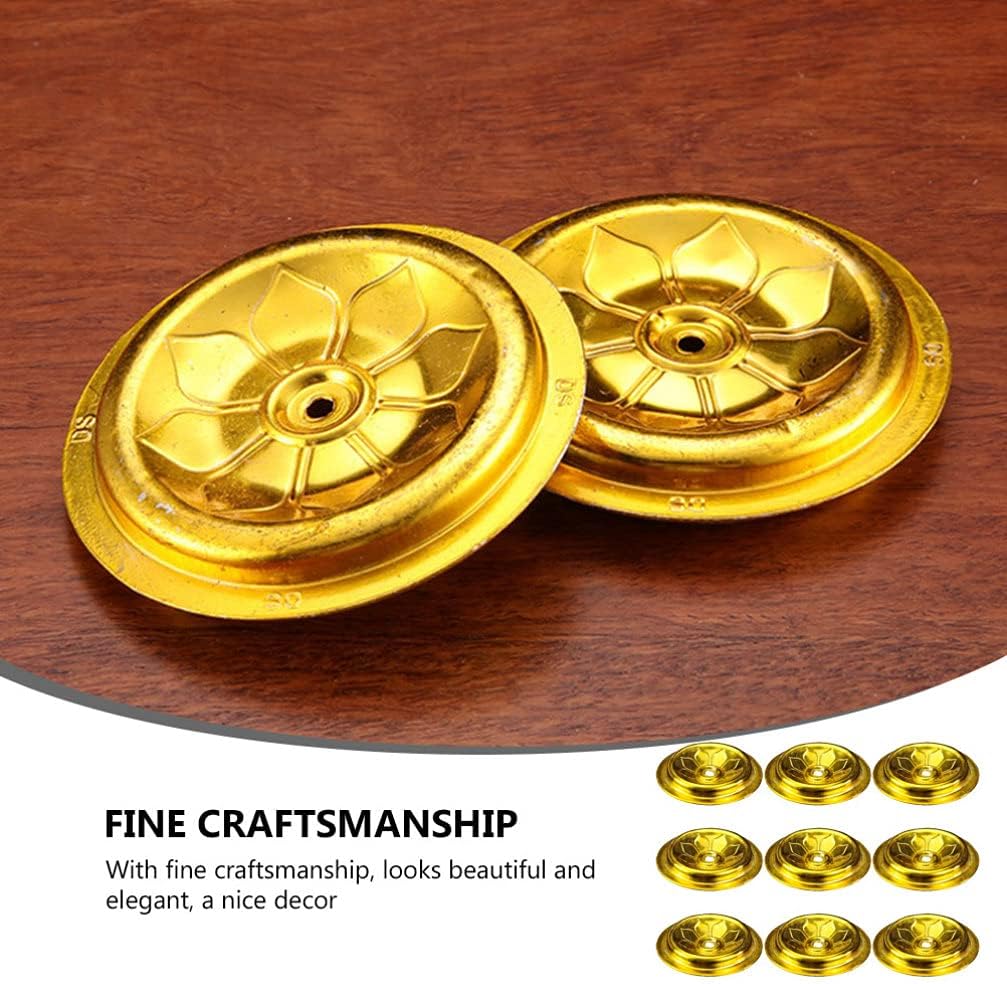 DOITOOL Floating Wick Holders for Oil Lamps: 9PCS Aluminum Round Floating Wick Holder Oil Lamp Disc Holder Candle Float Stand Rack for Home Temple Buddhist Supplies - 1.5inch