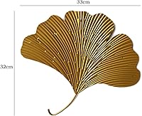 Vista 4 de Fenteer Decoración de pared de hojas de ginkgo montadas en la pared, escultura de arte de pared de hojas de ginkgo, grande