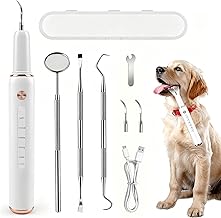 FIVAVA Dog Teeth Cleaner, Tartar Teeth Cleaning for Dogs and Cats, Teeth Cleaning Kit, 5 Cleaning Modes, Removes Tartar, Rechargeable (White)