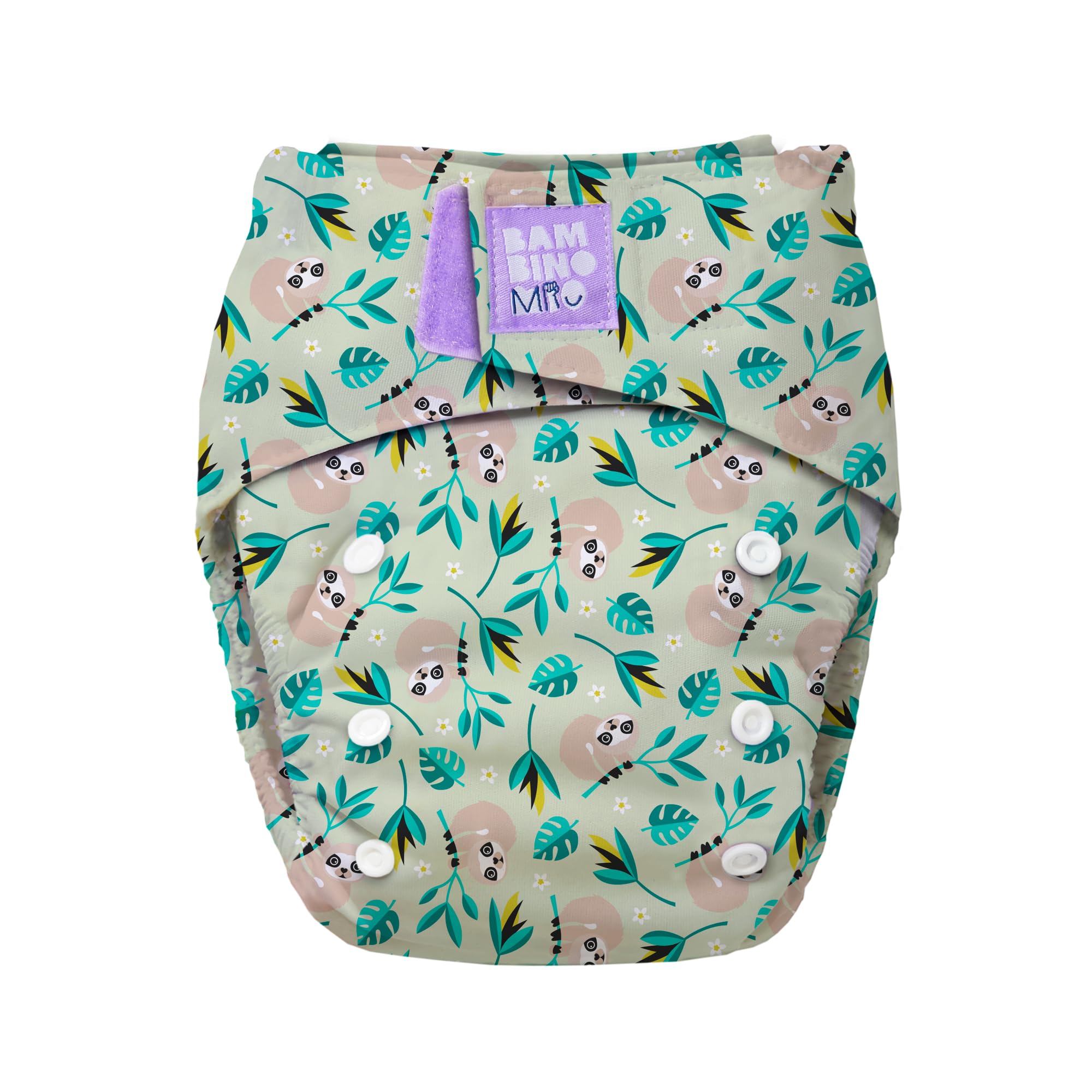 Bambino Mio, Revolutionary Reusable Cloth Nappy Swinging Sloth - Sustainable, Oeko-Tex, Washable, Baby and Toddler