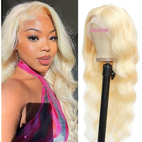 Blonde Lace Front Wigs Human Hair 13x4 Body Wave 613 Lace Front Wig Human Hair 613 Frontal Wig Human Hair Pre Plucked with Baby Hair 150% Density 18Inch