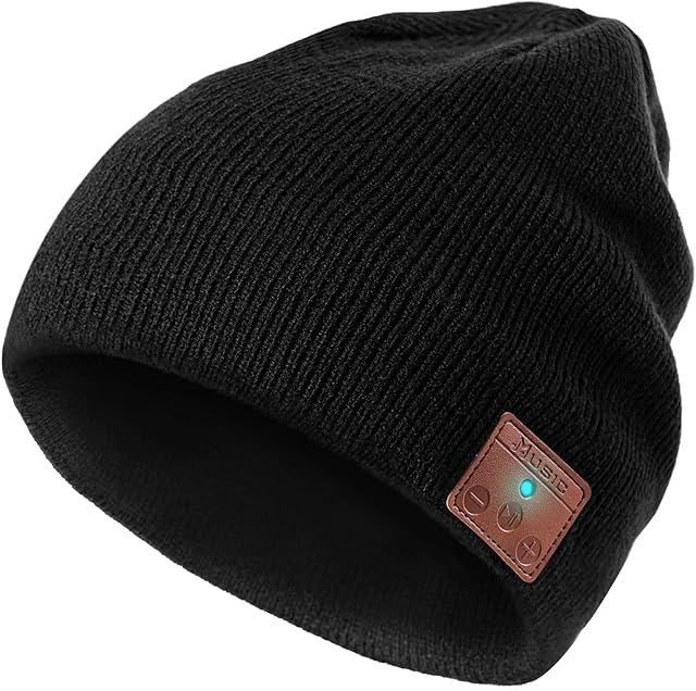 ZRUHIG Bluetooth Beanie hat, Bluetooth V5.0 Winter Music Hat Knit Running Cap men with Stereo Speakers Upgraded Unisex Wireless hats Unique for Women Mom Her Men Teens Boys Girls