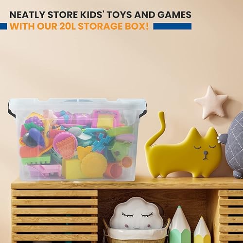 Miniatura 6 de Cajas de almacenamiento transparentes con tapas, contenedores de almacenamiento de plástico prémium con tapas para el hogar, cocina, oficina y