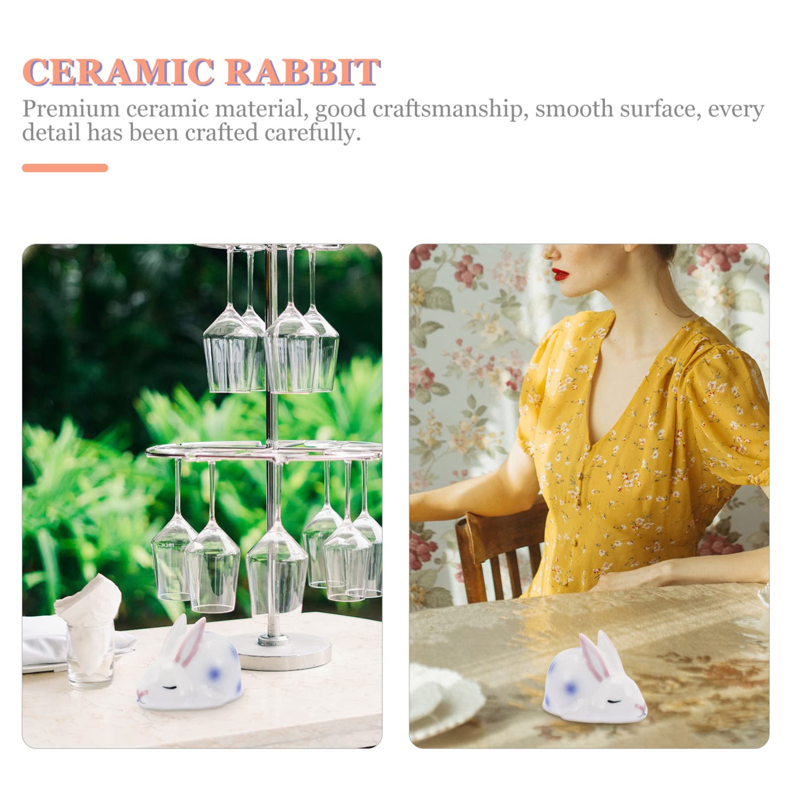 YARNOW Conigli in Ceramica Adorabili Ornamenti Forma Di Coniglio Decorazioni Da Tavolo Forma Di Coniglio Squisita Fattura Design Artistico Semplice Ed Elegante