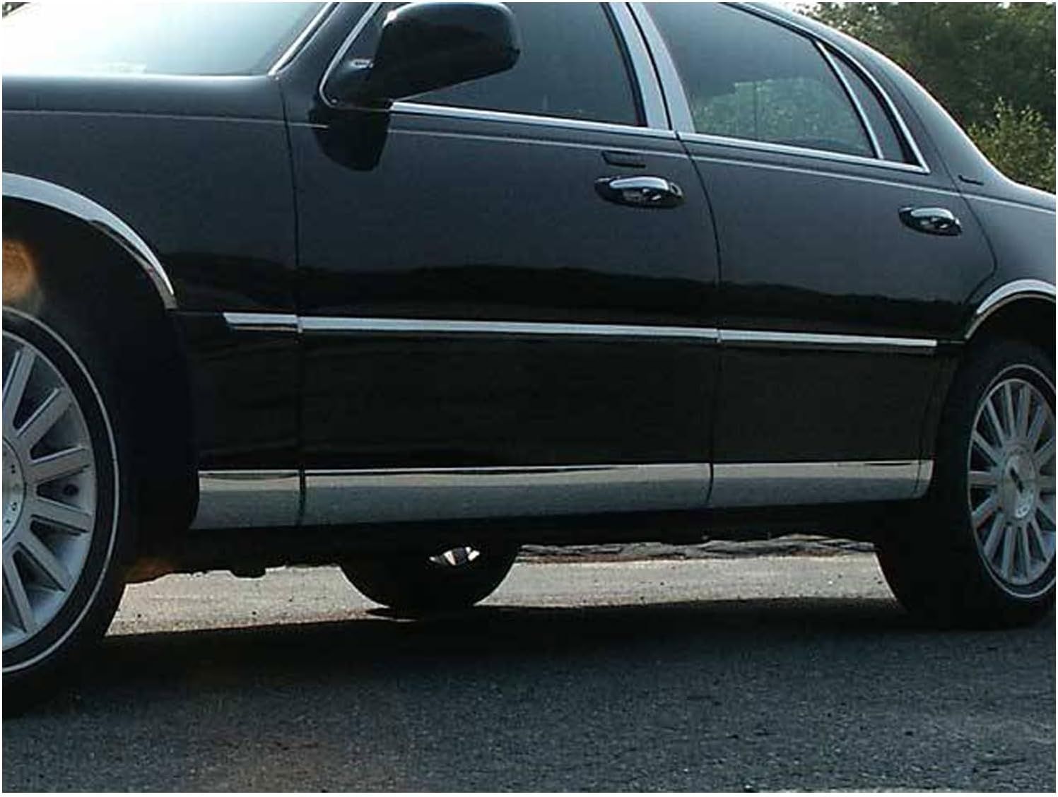 QAA is Compatible with 1998-2011 Lincoln Town Car 8 Piece Stainless Rocker Panel Trim, Lower Kit, 4.5" Width TH38680