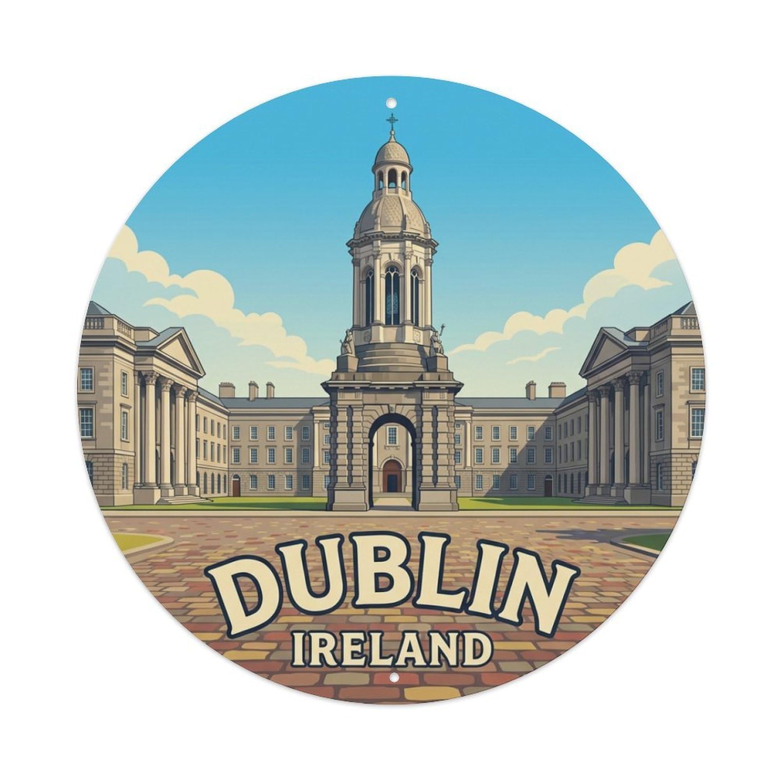 Metal Tin Sign Vintage Travel Ireland Dublin
