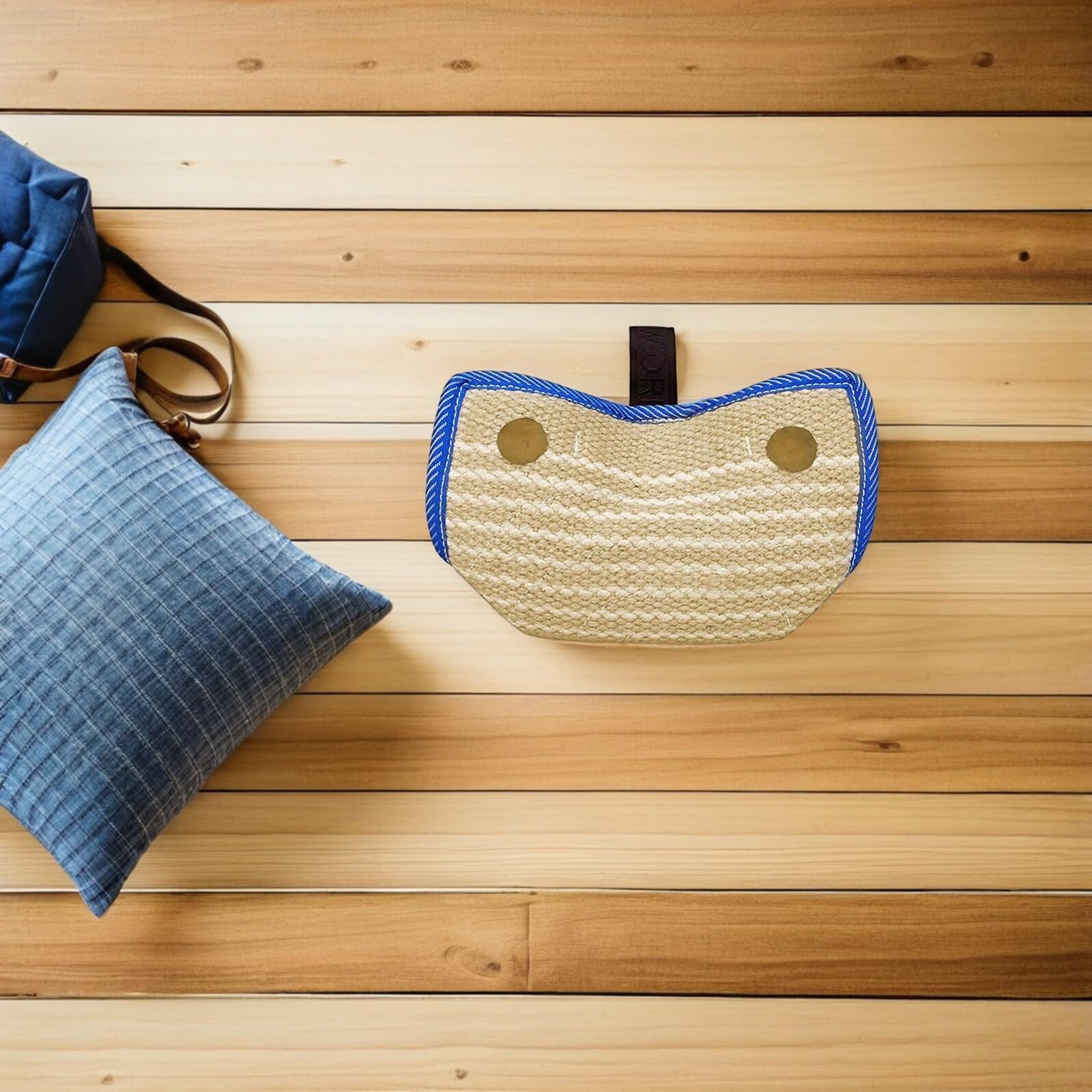 Angoily Coussin de Mordant pour Chien en Jute Résistant avec Poignée Ergonomique d'Entraînement Interactif pour Chiens de Travail et Dressage pour Écoles Canines et Usage Domestique