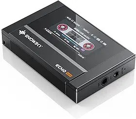 Mini leitor de MP3 Bluetooth HiFi SnowSky/FiiO Echo, reprodução de 15 horas, controle de volume independente com saídas de fones de ouvido de 3,5 mm/4,4 mm (preto)