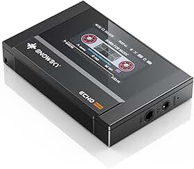 Mini leitor de MP3 Bluetooth HiFi SnowSky/FiiO Echo, reprodução de 15 horas, controle de volume independente com saídas de fones de ouvido de 3,5 mm/4,4 mm (preto)
