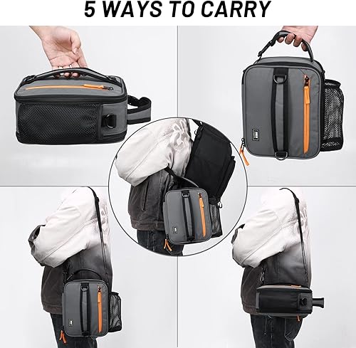 Miniatura 4 de MIER Lonchera expandible con aislamiento para hombres, niños, adolescentes para el trabajo, escuela, viajes, múltiples bolsillos, bolsas portátiles