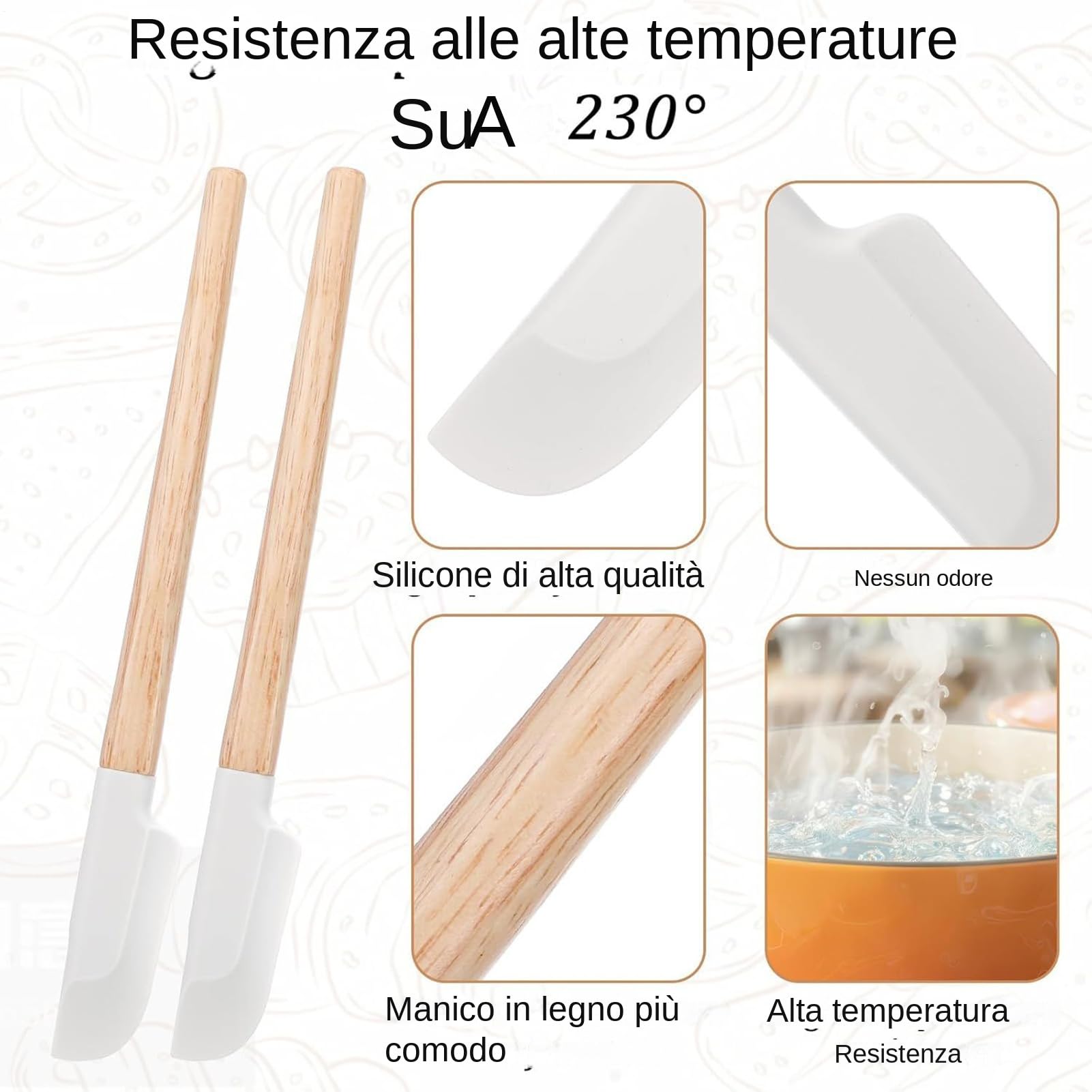 Spatola da Cucina 23 Cm Antiscivolo Resistente Al Calore