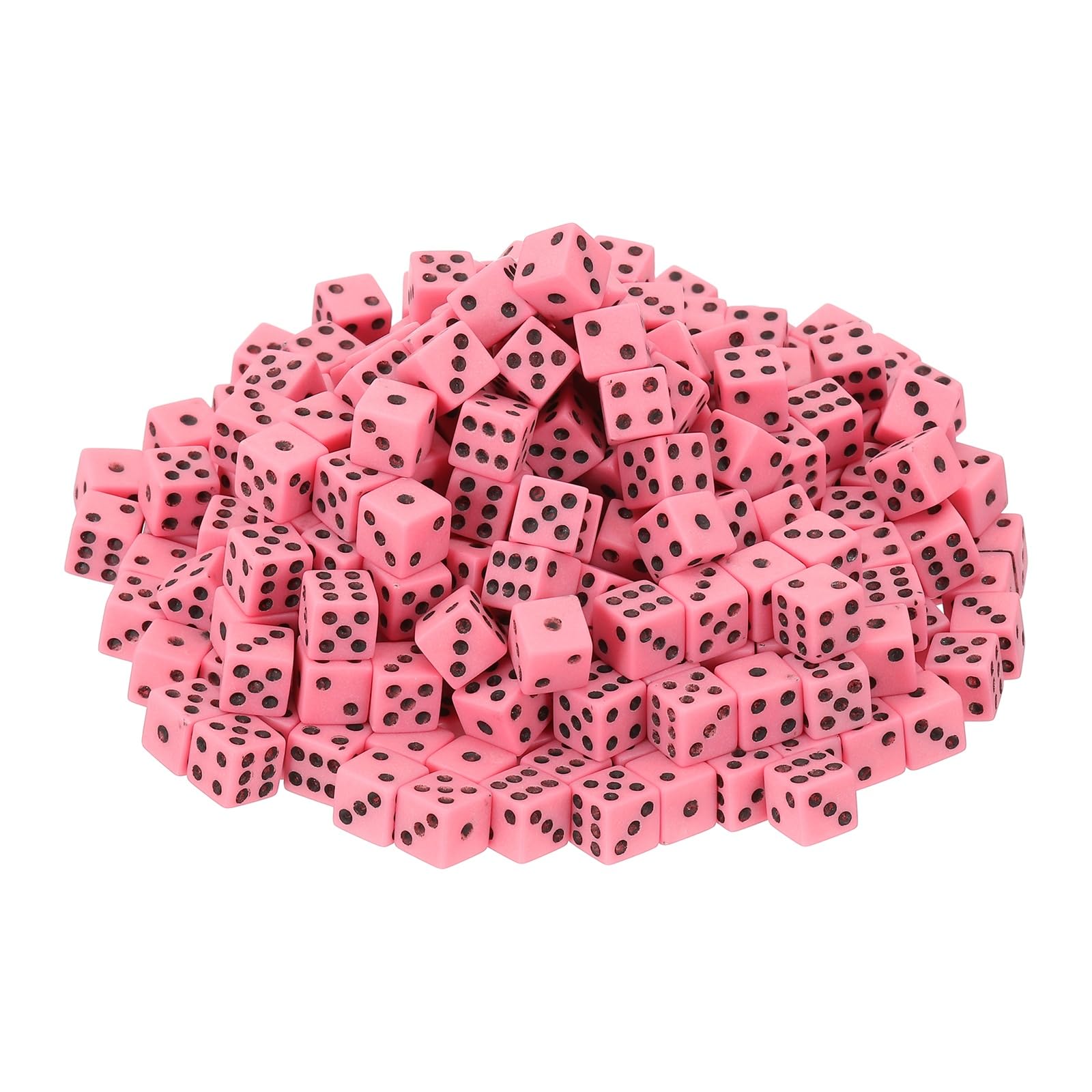 sourcing map 350Pcs Mini Dice, 8mm/0.31" Acrylic Tiny Six Side Game Dot Square Dice Bulk for Table Board Game Party Activities, Pink/Black — image 1