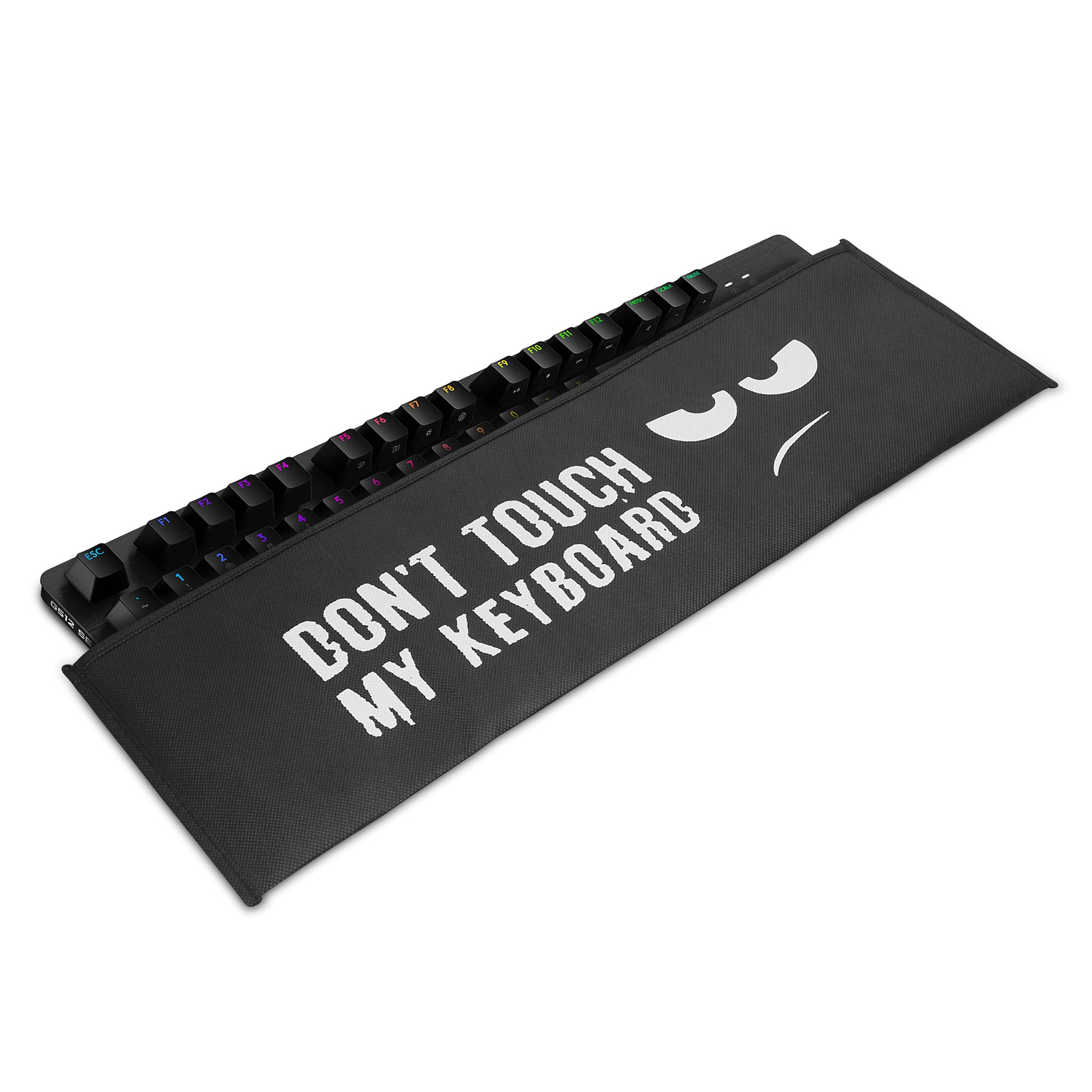 kwmobile Funda Protectora para Teclado Logitech G512/G513 Carbon Tactile/Linear/GX Blue - Cubierta para el Polvo o Salpicaduras con Don't Touch my Keyboard