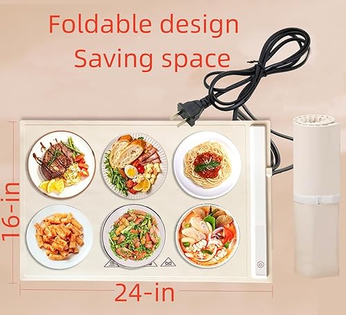 Miniatura 5 de Calentadores eléctricos de alimentos para fiestas, bufé, bandejas de calentamiento eléctricas para alimentos, tapete eléctrico de calentamiento de