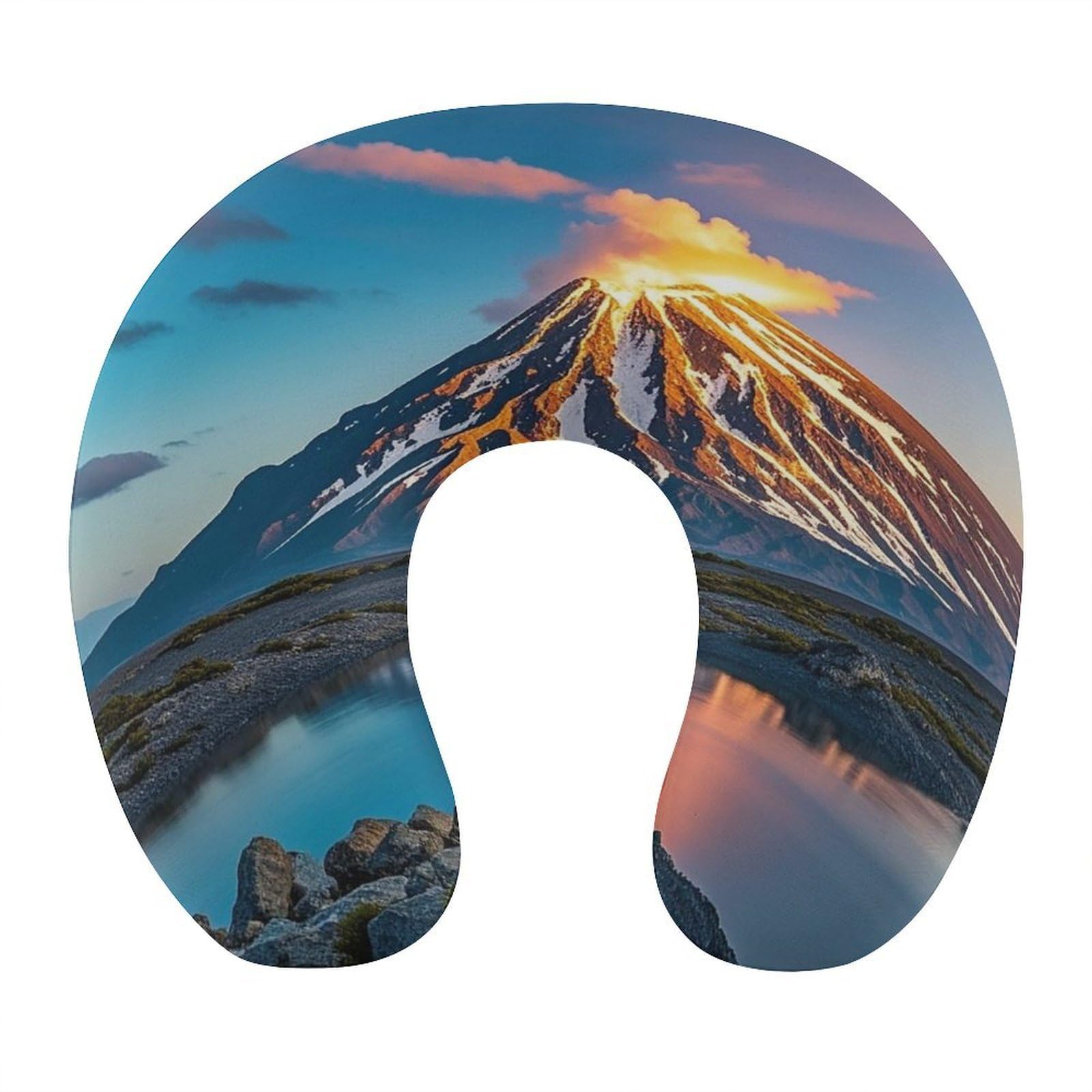 Btcowzrv Style Depicts A Volcano U Shaped Neck Pillow Travel Pillows