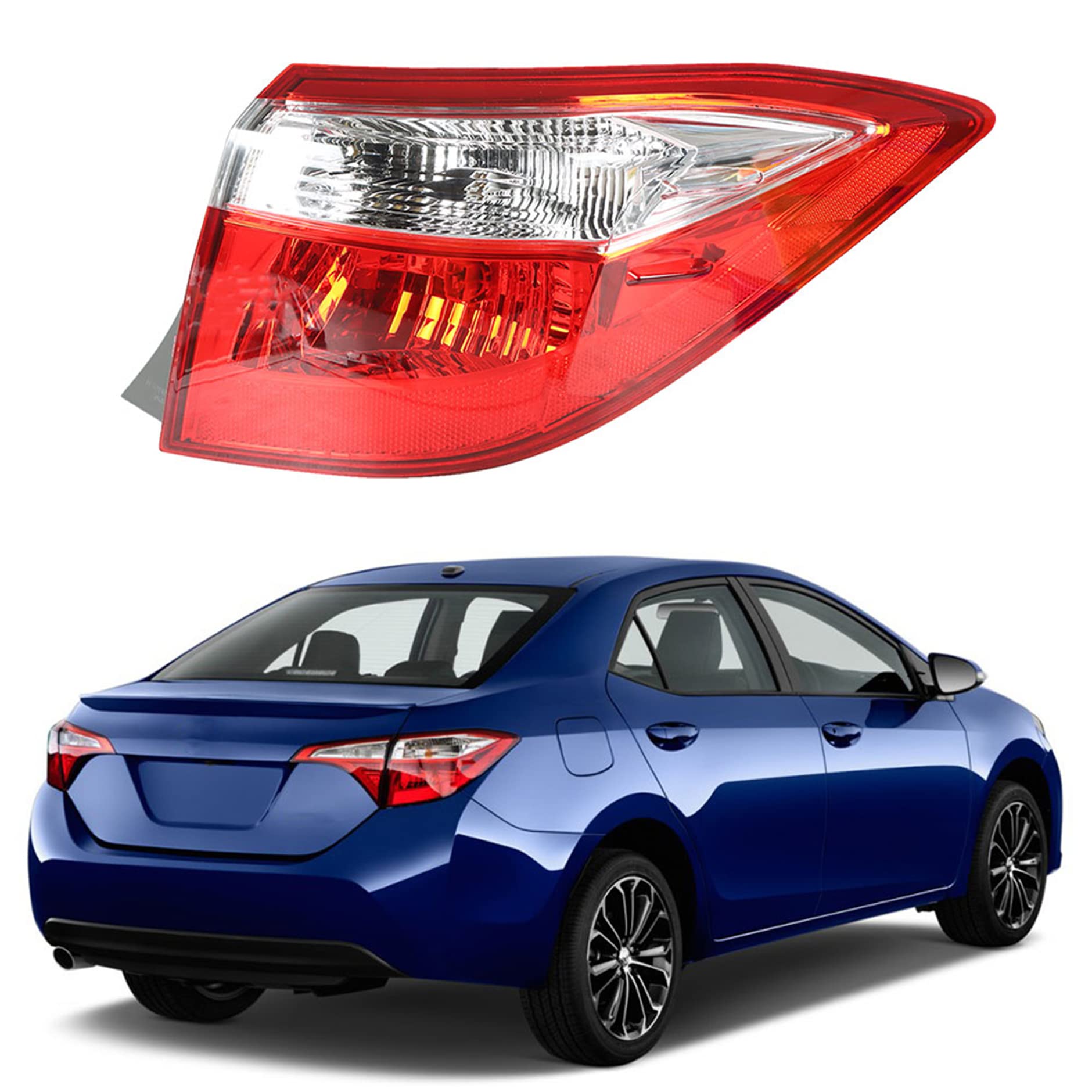 Photo 1 of GENRICS Tail Light Outer Right Side Brake Brake Light Replacement for 2014 2015 2016 Corolla 815600275 Warning Light