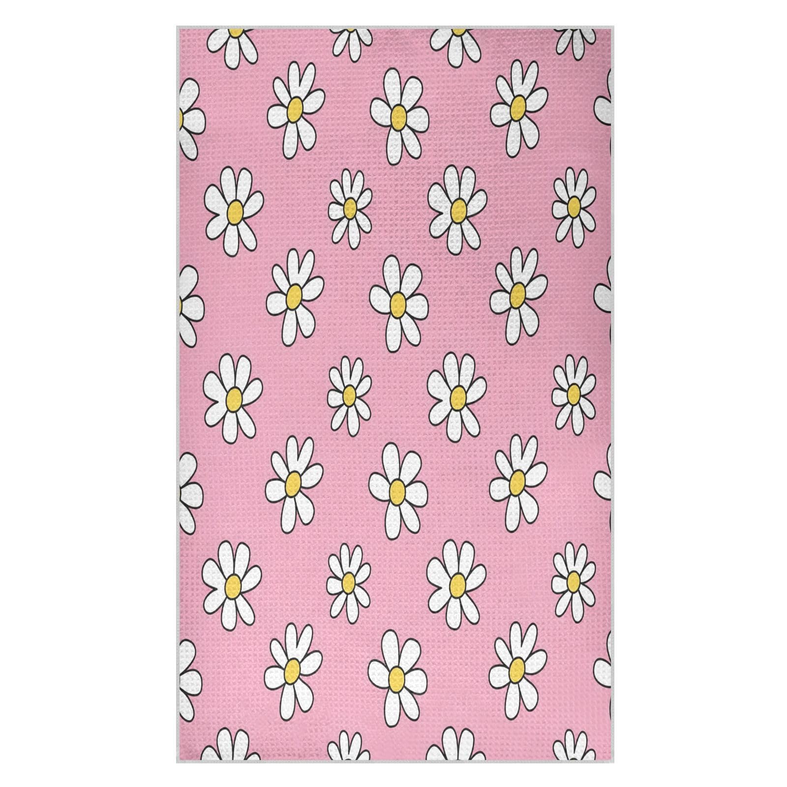 BURSTDDY Daisies Kitchen Towels,Absorbent Dish Towels 2 Pack