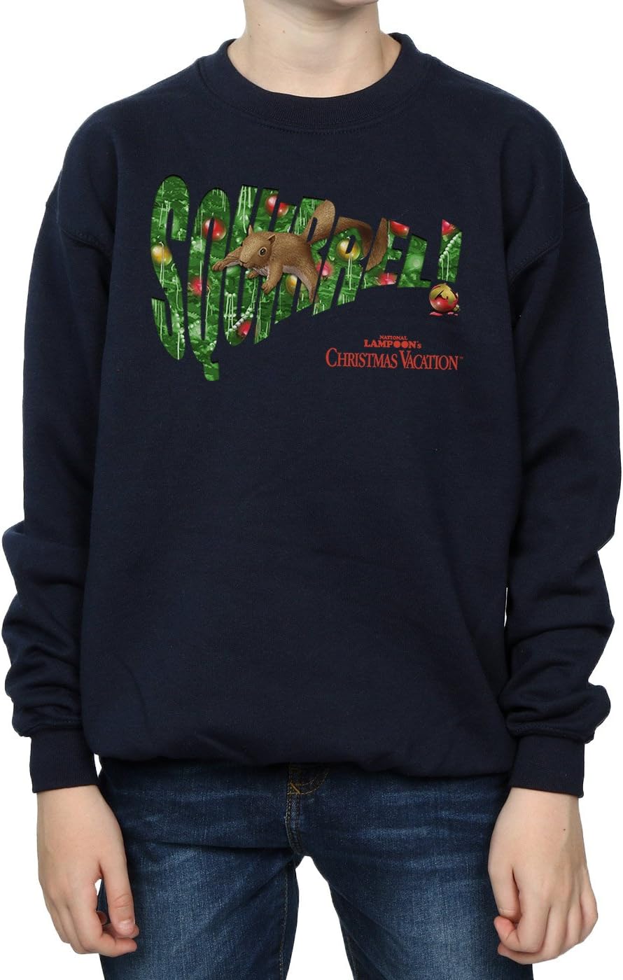 National Lampoon's Christmas Vacation Boys Squirrel Tree Sweatshirt 5-6 Years Navy Blue