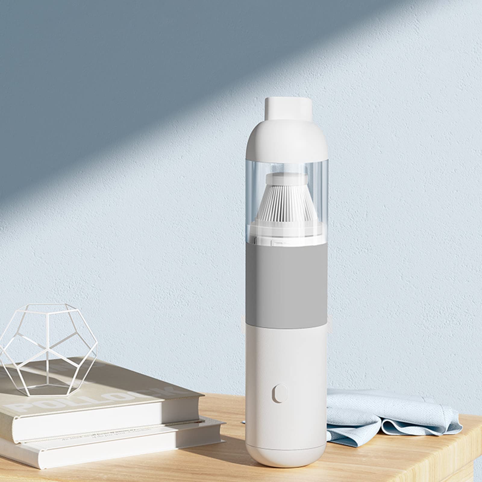 Aspiradora de Coche inalámbrica con Potente succión, aspiradora de Mano 2 en 1 y Bomba de soplado Manual, Mini aspiradora para Grietas, Limpiador de Teclado, Carga rápida Recargable por USB