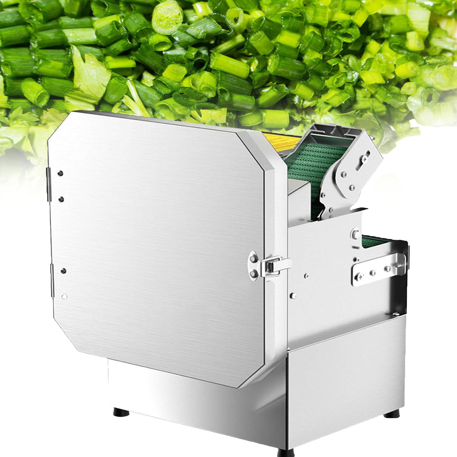 GTHTUHFD Commercial Scallion Slicer, Spring Onion Chopper, For Garlic Ginger Chili Potato Cucumber, 300Kg/Hour, 200W, Green Onion Celery Parsley Cutters Chopper, Electric Vegetable Cut