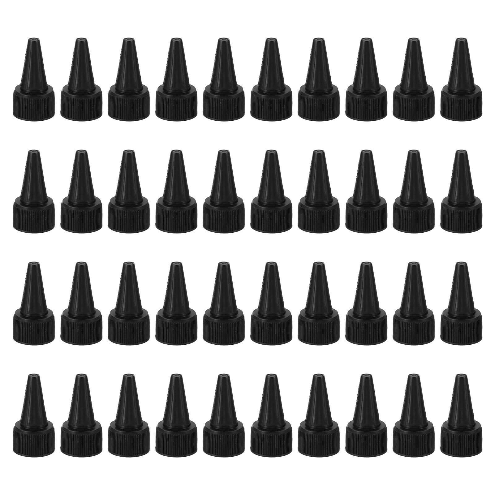 PATIKIL Girar Botella Tapas, 40 Uds 20/410 Estrujar Botella Tapa Reemplazo Tapas para Clavijaamento Dispensador Botellas Dispensador Tapas Pintura Botellas, Negro