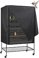 ExploreLand Universal Bird Cage Cover for Parrots, Parakeets, Cats & Small Pets - Black L Size, Light-Blocking, Breathable