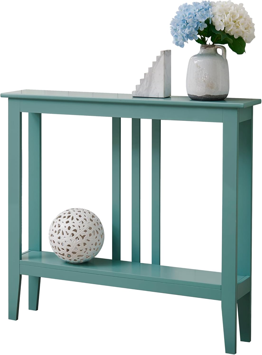 KB Designs Sofa Tables - Console Table for Entryway - Easy Assembly - Wood Material - Shelves for Entrance - Living Room (Teal)