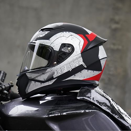 Miniatura 7 de WS-607 - Casco de motocicleta de cara completa para adultos, aprobado por DOT, casco de moto de carreras urbano con visera