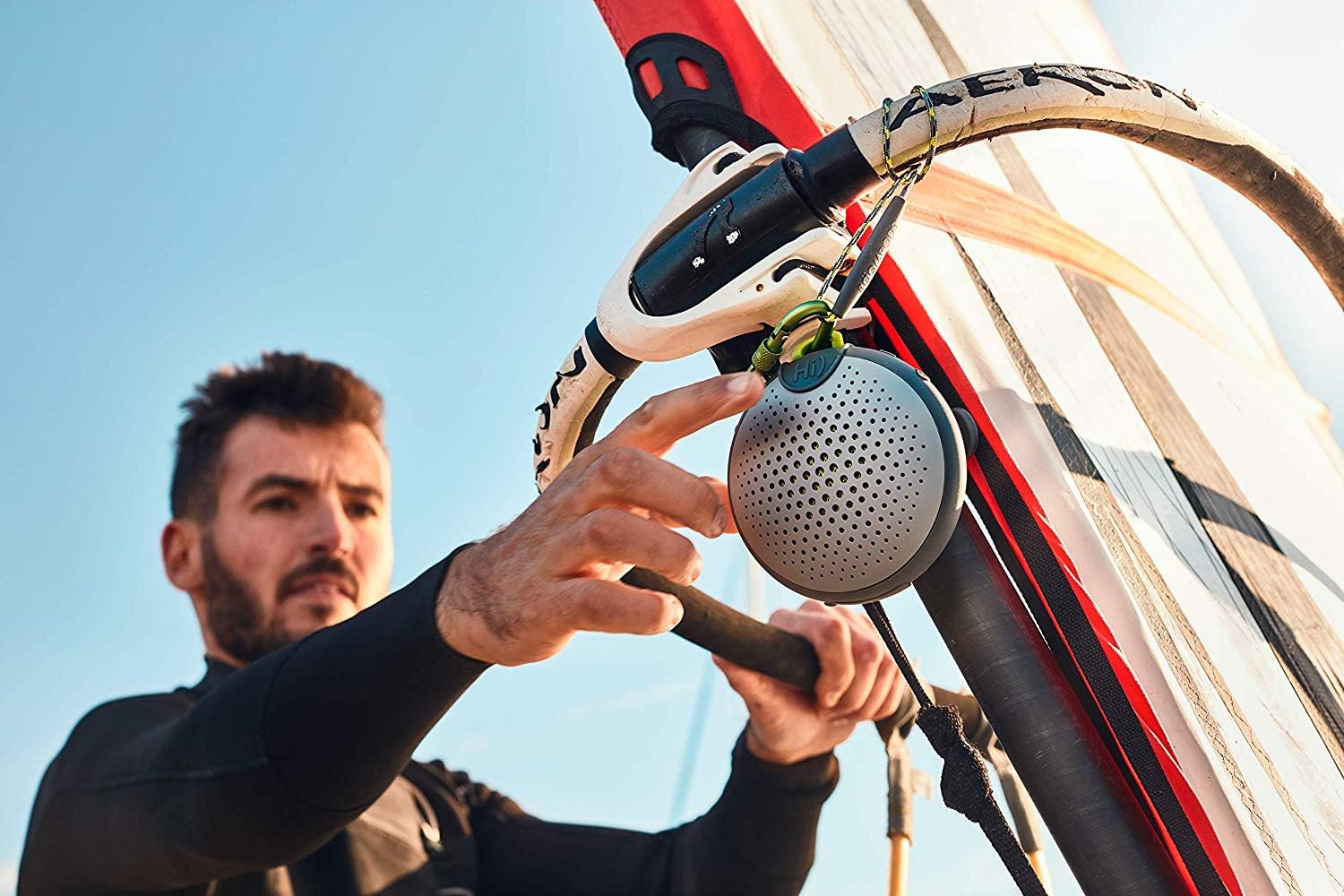 Boompods Aquablaster Mały przenośny głośnik Bluetooth z funkcjami Amazon Alexa – bezprzewodowe głośniki, wodoodporny głośnik prysznicowy IPX7 z opcjami montażu, do użytku na zewnątrz, w podróży i na
