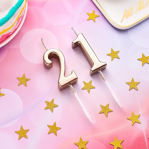 Miniatura 7 de Nuanchu Velas de Cumpleaños del Número 21 Feliz Cumpleaños Velas Numéricas para Pastel Decoración Superior para Cumpleaños Boda Aniversario