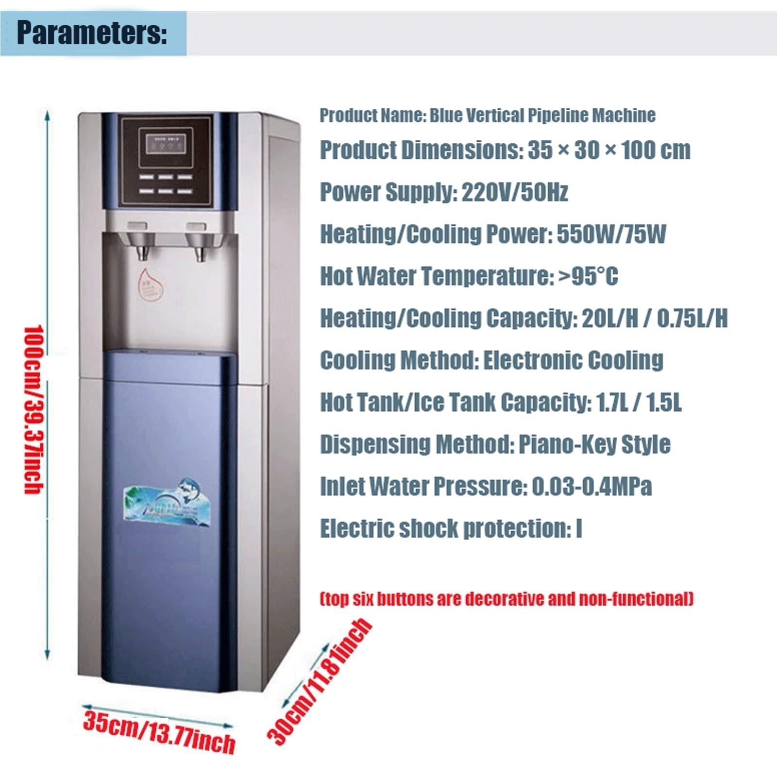 Dispenser Acqua Con Conduttura Da Terra,Armadio Di Stoccaggio Con Funzione Igienizzante,Distributore D'Acqua Con Conduttura Verticale Indipendente Dispositivo Di Raffreddamento Dell'Acqua