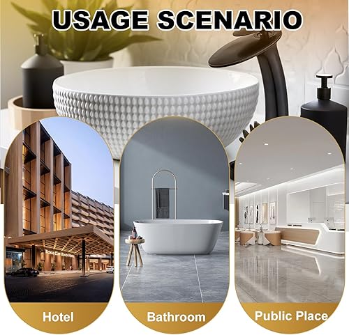 Miniatura 5 de Wovier - Lavabo tipo cascada para baño, grifo monomando para lavabo, monomando, para lavabo, cuerpo alto