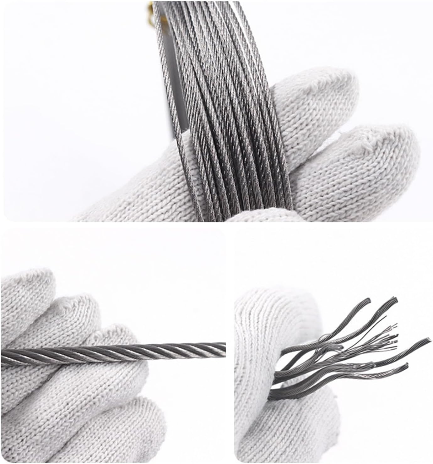 20/50/100メートル 304 ステンレススチール ワイヤー ロープ ソフト フィッシング リフティング ケーブル 物干しロープ