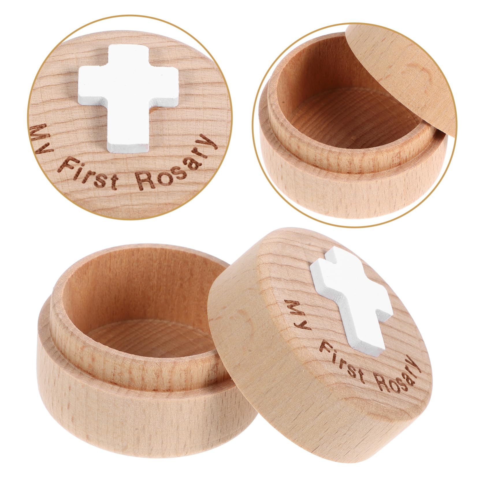 PRETYZOOM Schmuckkästchen Aus Holz – Retro-Box Für Ohrringe, Ringe & Halsketten (ca. 5 X 5 X 3,7 Cm)