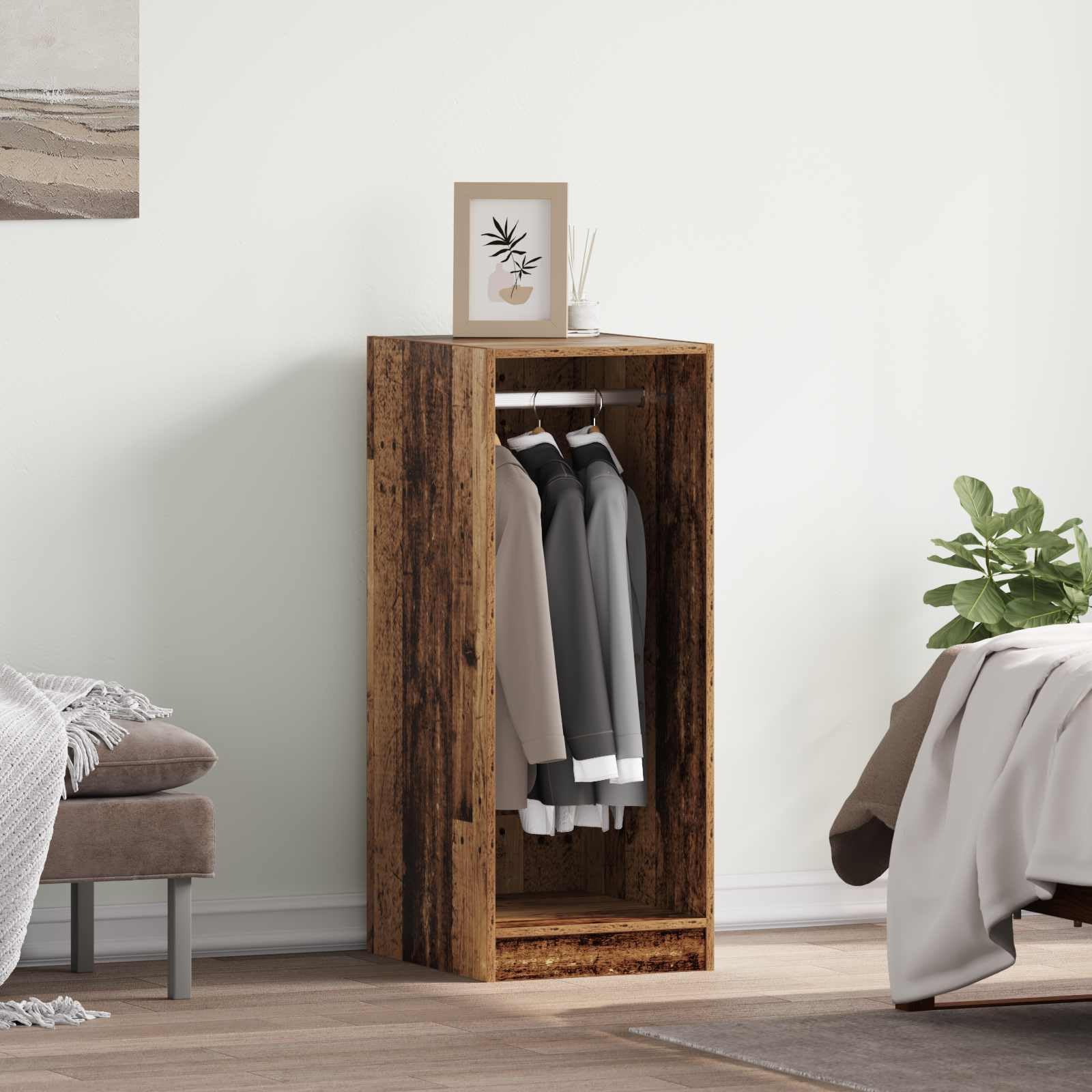Générique Armoire dressing bois avec étagère de rangement intérieur chambre, 41 x 48 x 102 cm, design moderne rectangulaire en bois d'ingénierie, spacieuse pour vêtements et accessoires,