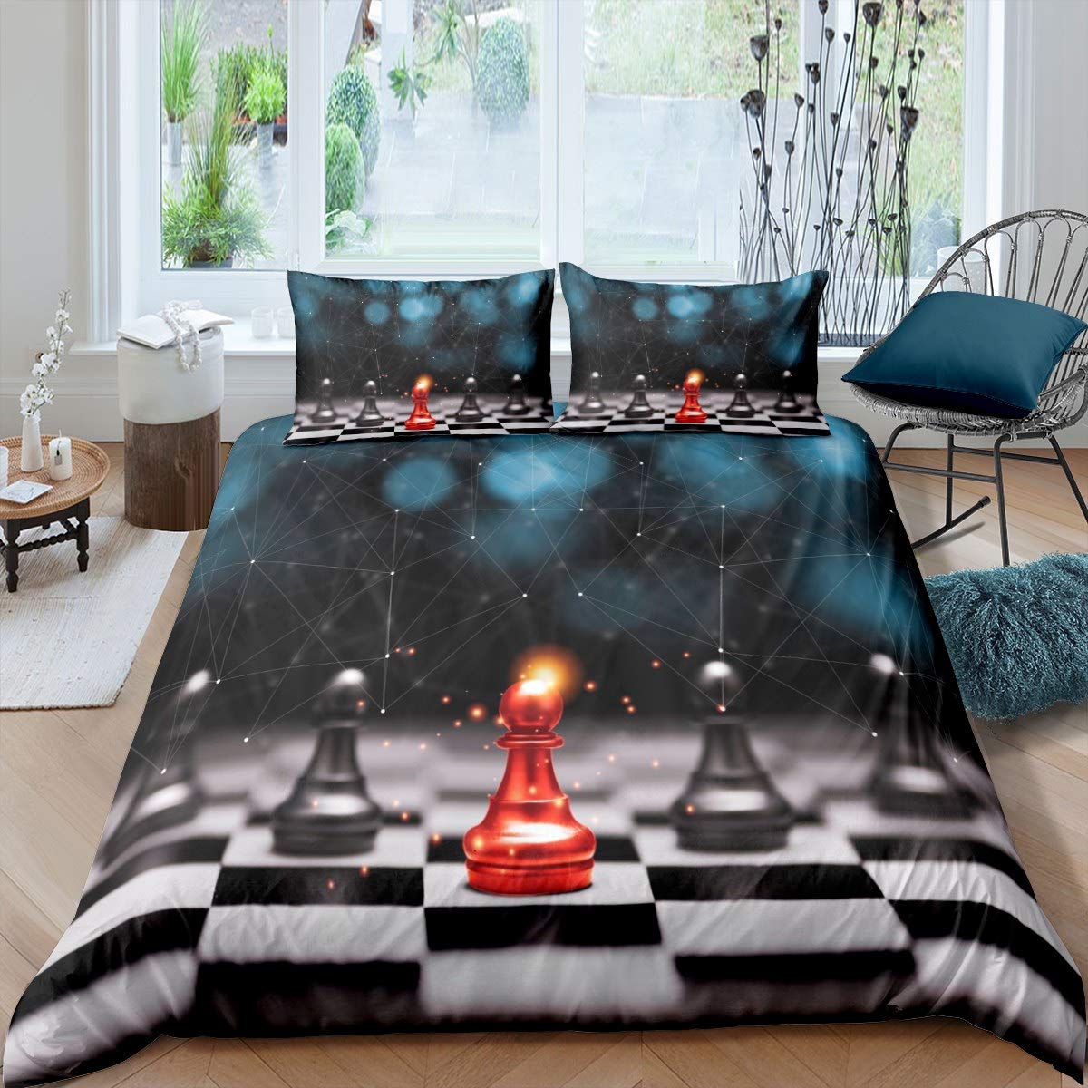 Housse de couette géométrie chic résolvant le manque de style