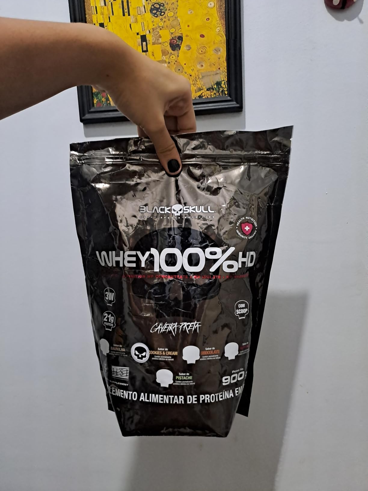 Whey 100% Hd – 900G Refil Cookies e Cream, Black Skull